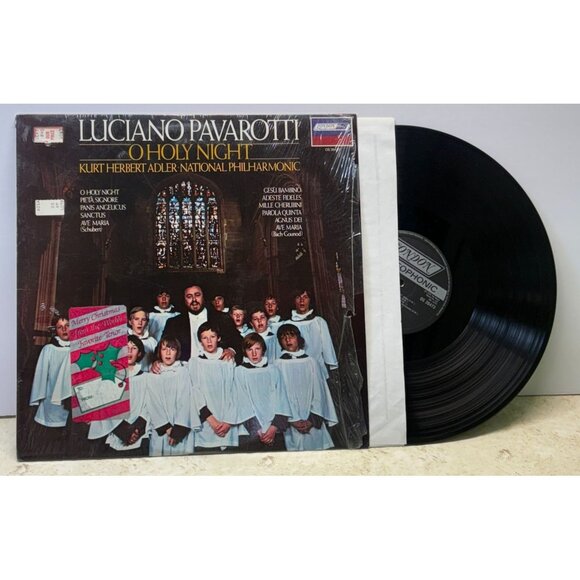 Luciano Pavarotti O Holy Night Vinyl LP In Shrink Kurt Herbert Adler London FFRR - Picture 1 of 6